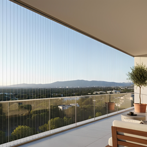 Invisible grill for balcony safety